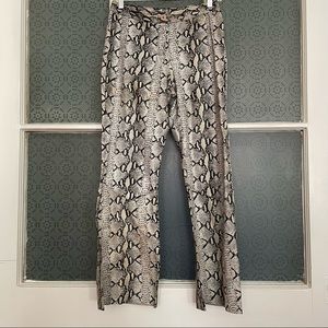 Vintage Y2k Leather Snakeskin Flare Trousers